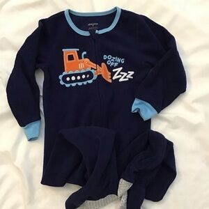 Absorba Construction Fleece Footed Pajamas